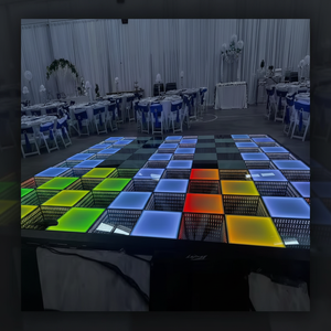 Plancher de danse interactif vidéo prêt à l'emploi en Chine, panneaux magnétiques blancs portables avec miroir lumineux pour mariage - Product Image 1