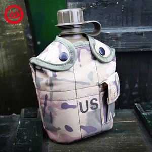 Bouteille d'eau portable de survie camouflage pour randonnée et camping, équipement d'extérieur américain avec sac de transport – Qualité d'usine d'origine - Product Image 2