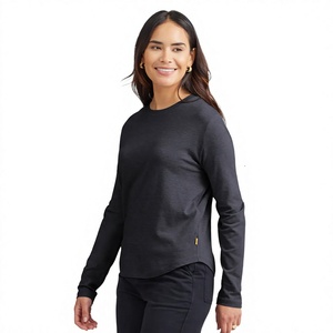 Camiseta de Manga Larga con Cuello Redondo para Mujer, Cómoda, Básica, Informal, Venta al Por Mayor, Proveedor de Ropa de Marca Privada - Product Image 4