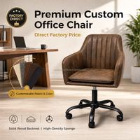 Chaise de bureau pivotante rembourrée avec accoudoirs, hauteur réglable, base à cinq étoiles pour la maison, le bureau et la salle de réunion