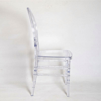 Chaise de salle à manger empilable en résine moderne et durable, transparente comme du cristal, pour mariages, hôtels, conférences