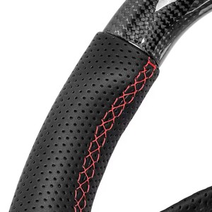 Volant en fibre de carbone véritable pour <span class=keywords><strong>Chevrolet</strong></span> C8 <span class=keywords><strong>Corvette</strong></span> Z51 Z06 2020 2021 <span class=keywords><strong>2022</strong></span> 2023 2024 Volant de course en cuir chauffant - Product Image 5