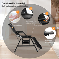 Lit de soin esthétique, lit de beauté avec chaise, lit facial pliable