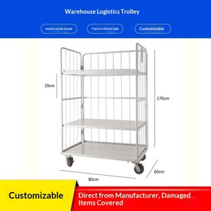 Xe đẩy lưu trữ & hậu cần gấp gọn bằng bạc [Rongle] - Xe đẩy di động nhà kho nhà máy - Product Image 2