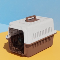 Cage de transport pour animaux de compagnie approuvée par les compagnies aériennes, boîte de transport en plastique pour animaux de compagnie, cage de transport portable pour chiens et chats, maison de voyage respirante