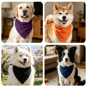 Tanpopo Vente en Gros Bandanas Personnalisés en Coton Uni pour Chiens, Bavoirs et Foulards de Luxe Vides pour Chiens Moyens et Grands, avec Logo et Couleurs Personnalisables - Product Image 4