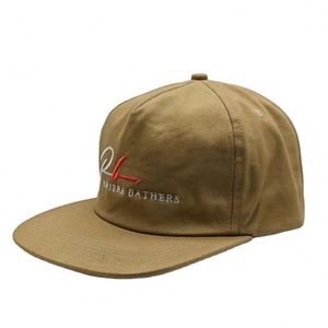 Gorra Snapback de Algodón Marrón de Alta Calidad, Estilo Vintage, Sin Estructura, Visera Inferior Verde, Cierre de Cuero - Product Image 2