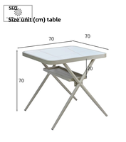 Table basse d'extérieur compacte en alliage d'aluminium pour balcon, idéale pour l'aménagement des espaces de loisirs dans la maison, la chambre, l'appartement, la cour ou la terrasse