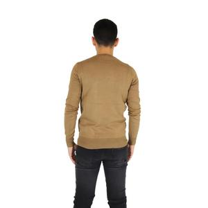 Maglione da uomo UTA4602 in maglia color cammello a maniche lunghe con scollo rotondo, abbigliamento casual - Product Image 3