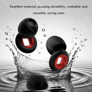 Bouchons d'oreilles personnalisés CM en silicone souple, confortables, silencieux, réutilisables, lavables, avec logo personnalisé, pour bloquer le bruit nocturne - Product Image 3