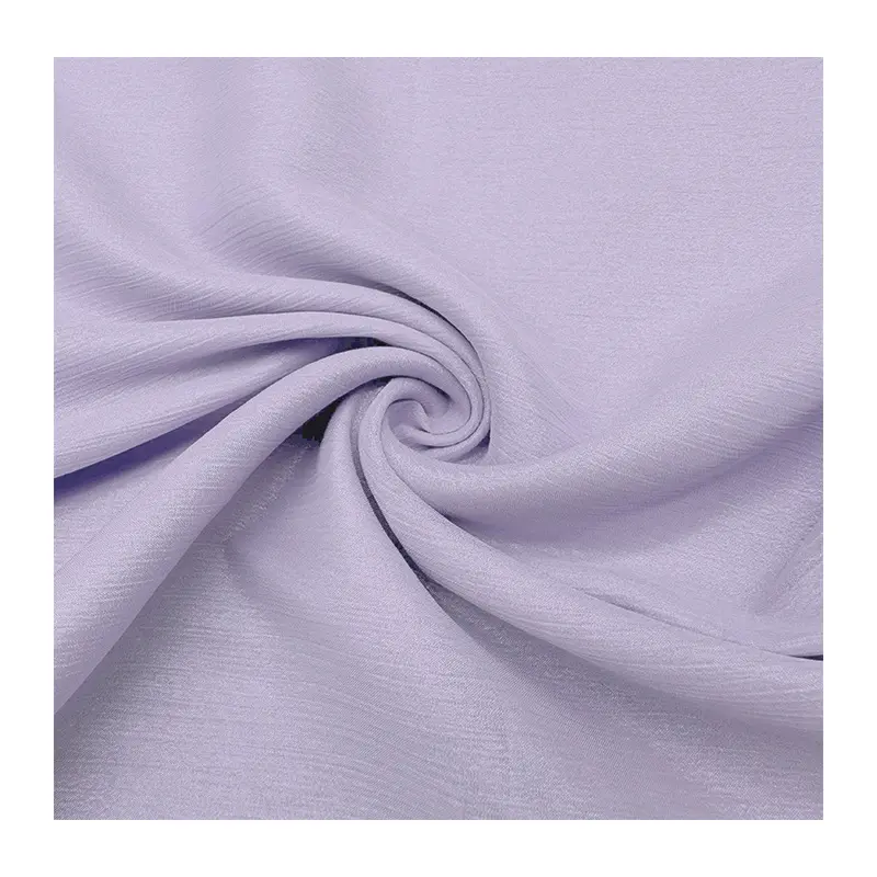 Stock lote de alta calidad de diseño de lujo blanco brillante crepé telas de gasa brillante para ropa