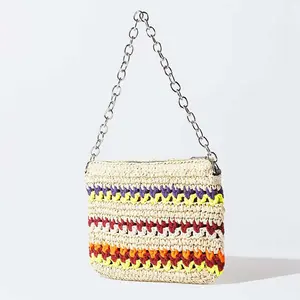 Designer mobile phone bag tassel accessories hand woven Lafite hand-held one-shoulder handbag customized for ladies