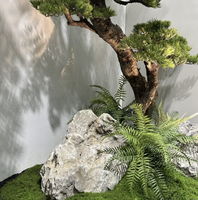 100% Buatan Tangan Sablon Sutra Bunga Bonsai Pinus Buatan Besar untuk Luar Ruangan Dapat Disesuaikan OEM&ODM Pabrik Sumber Premium Ramah Lingkungan