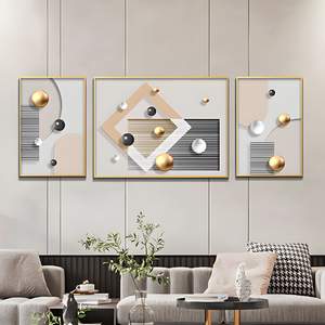 Dipinto moderno <span class=keywords><strong>di</strong></span> lusso nordico a tre vizi in porcellana astratta da salotto arte decorazione per la casa - Product Image 6