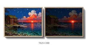 Decorazione Murale con Lago, Stampa su Tela con Cornice di un Glorioso Tramonto Sopra la Fiume Olandese - Product Image 5