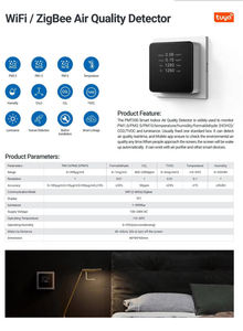 เครื่องตรวจวัดคุณภาพอากาศภายในอาคาร Zigbee Smart Linkage 6-in-1 ตรวจจับ CO2 HCHO พร้อมระบบแจ้งเตือน และเซ็นเซอร์วัดอุณหภูมิและความชื้น - Product Image 6