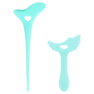 Lot de 2 outils de maquillage pour les yeux en silicone, idéal pour les débutants, comprenant un aide à l'application d'eyeliner en aile, un bouclier pour cils, un outil de façonnage des sourcils, un outil pour la ligne du menton et un outil pour la ligne des lèvres - Product Image 1