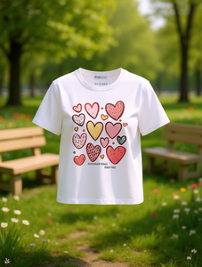 Cat Cvex T-shirt da donna a maniche corte con scollo rotondo, stampa a cuore, casual, regalo di San Valentino, 100% cotone, abbigliamento primaverile ed estivo - Product Image 2