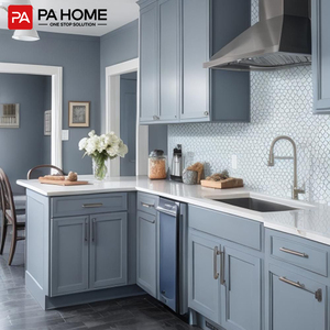 Gabinete <span class=keywords><strong>de</strong></span> <span class=keywords><strong>cocina</strong></span> azul claro con coctelera <span class=keywords><strong>de</strong></span> diseño clásico moderno personalizado <span class=keywords><strong>de</strong></span> fábrica <span class=keywords><strong>de</strong></span> PA listo para montar con asas - Product Image 4