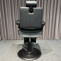Fauteuil de Barbier Professionnel Noir Moderne Réglable et Inclinable Pivotant Robuste pour Salon de Coiffure – Vente en Gros