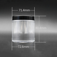 250ml/8oz Vente en gros Pots en plastique crème de forme ronde avec couvercles transparents résistants Conception de capuchon latéral