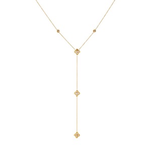 Flower Design Gold Plated Stainless Steel Long Tassel Chain Necklace For Daily Wear - Product Image 5