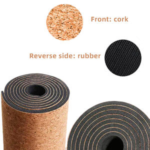 Tapis de yoga en liège en caoutchouc de 5mm de long feuille de mise à la terre <span class=keywords><strong>d</strong></span>'entraînement écologique pour l'approvisionnement en exercice essentiel de fitness - Product Image 2