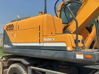 Excavatrice sur pneus Hyundai 150W-9 d'occasion de haute qualité, 15 tonnes, Cummins, modèle 2023, excellentes performances, composants principaux en stock, vente