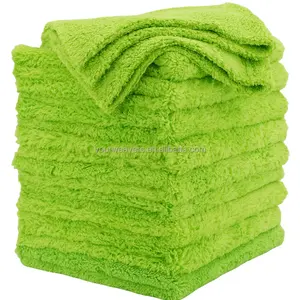 OEM无边缘超细纤维毛巾420GSM 16x 16英寸超毛绒洗车布超细纤维毛巾汽车用于细节抛光清洁