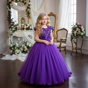 Nuovo Abito da Sposa Corto con Paillettes per Bambine, Vestito da Principessa per Sfilate e Spettacoli - Product Image 3
