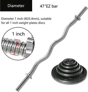 TOPOTNS Super March Bodybuilding Power-lifting Olymp Curl bar, Ez cromato Curl bilanciere bar palestra casa pesi liberi - Product Image 2