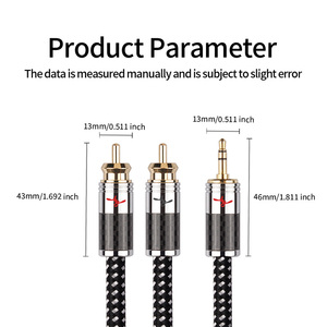 Haute qualité <span class=keywords><strong>YT</strong></span> 3.5mm mâle à 2 RCA mâle HiFi Y séparateur câble <span class=keywords><strong>Audio</strong></span> stéréo pour Audiophile connecter téléphone <span class=keywords><strong>MP3</strong></span> CD PC à amplificateur - Product Image 6