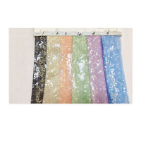Tissu à paillettes transparent multicolore Dentelle transparente à paillettes Tissu de tulle extensible Dentelle française pour robe de femme