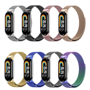 Correa de Repuesto Magnética de Acero Inoxidable Rosa Ajustable de Lujo para Reloj Inteligente <span class=keywords><strong>Mi</strong></span> Band 8 9 10 con Accesorio NFC - Product Image 1