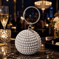 Sac de soirée scintillant pour femme, sac à bandoulière chaîne, pochette de fête, pochette ronde, pochette perlée, sac à bandoulière orné de strass