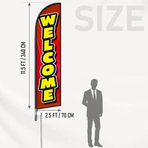 2.5*11.5 FT Welcome High Quality Custom Feather <b>Flags</b> Beach <b>Flag</b> for Beach Party and Advertising Promotions - Product Image 3