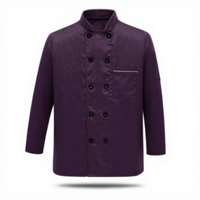 Veste de Chef Professionnelle Unisexe Classique Personnalisable pour Serveur, Hôtelier, Uniforme de Restaurant, Manteau de Cuisine Respirant pour Adolescents