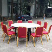 Ensemble de tables de salle à manger d'extérieur pliantes, tables de fête personnalisables, grande table de banquet, table ronde pour événements de mariage, location pour hôtels