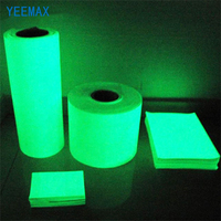 Cinta Adhesiva Fotoluminiscente de PVC Amarillo-Verde de Alta Luminosidad YEEMAX, Rollo de Cinta Luminosa Resistente a Desgarros para Seguridad Vial