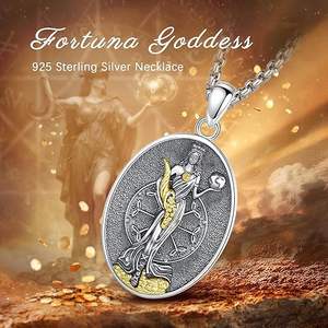 Collier pendentif Totem de la déesse grecque antique de l'abondance, en argent pur 925, rétro, porte-bonheur, richesse et prospérité - Product Image 4