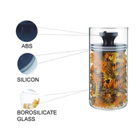 Meilleur prix pot de stockage en verre borosilicaté alimentaire sous vide taille S 450ml avec couvercles en plastique