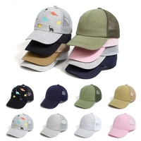 Gorra de béisbol ajustable para niños pequeños, gorra de secado rápido con estampado de dinosaurio, para bebés, niños y niñas de 0 a 5 años