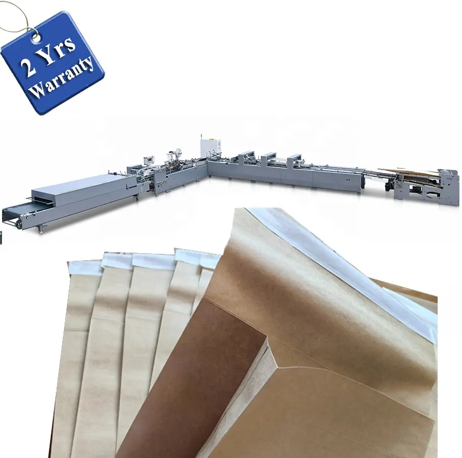 HD1450M Machine automatique de fabrication de sacs en papier à soufflet pour le commerce électronique Pochette Kraft avec rubans