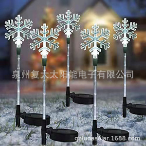 Lampes solaires en forme de flocon de neige pour jardin, lampe Led décorative d'extérieur, résistante à l'eau, éclairage de Noël portable pour cour - Product Image 5