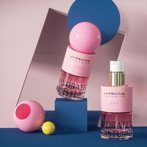 New Design <strong>Pink</strong> Color Glass Skincare <strong>Bottles</strong> Empty Foundation <strong>Bottle</strong> Cosmetic Packaging Glass Lotion <strong>Bottle</strong> With Pump 30ml - Product Image 1