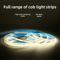 Strip LED COB Tembaga 24V 480 LED/m IP20 Ra80 Cahaya Hangat/Putih Sensor Induksi Jarak Jauh Dapat Diredupkan Fleksibel untuk TV Lemari Pakaian Kabinet