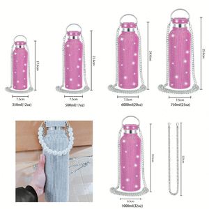 Wholesale 350ml 500ml 750ml 1000ml Sparkling Diamond Vacuum <b>Flask</b> Bling Rhinestone Stainless Steel Bling Diamond Water Bottle - Product Image 2