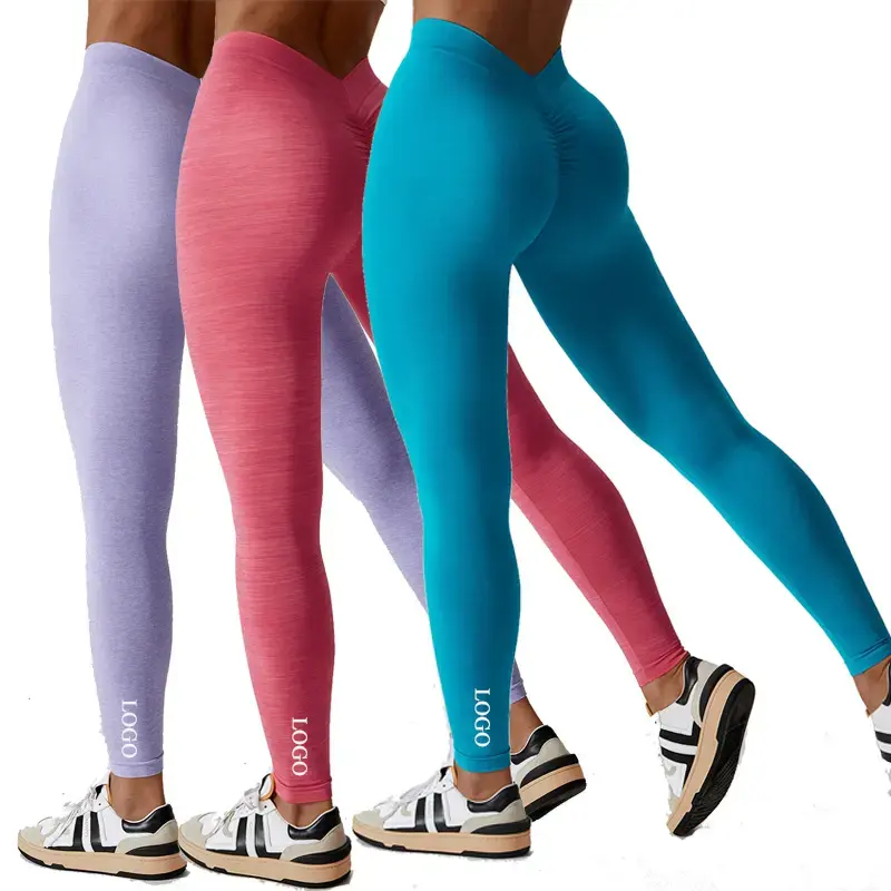 Ingrosso senza soluzione di continuità con Lifting Push Up strunch Yoga donne Fitness ciclismo da corsa pantaloni da allenamento Leggings abbigliamento sportivo