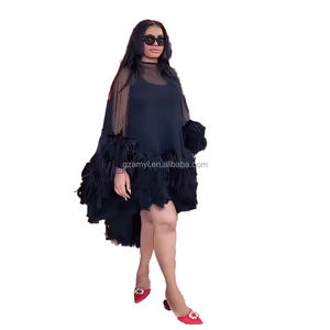 <span class=keywords><strong>Berserk</strong></span> Free Mini vestidos malla gasa ropa mujer Sexy <span class=keywords><strong>2023</strong></span> recién llegados Plume Ankara vestido africano - Product Image 1