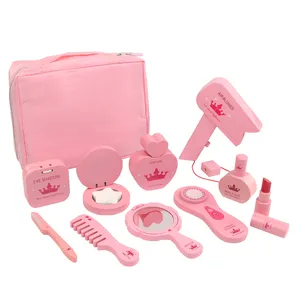 Prinzessin Mädchen tragbare Kindertag Geschenk Make-up Spielzeug Simulation von Home Holz Kommode Set